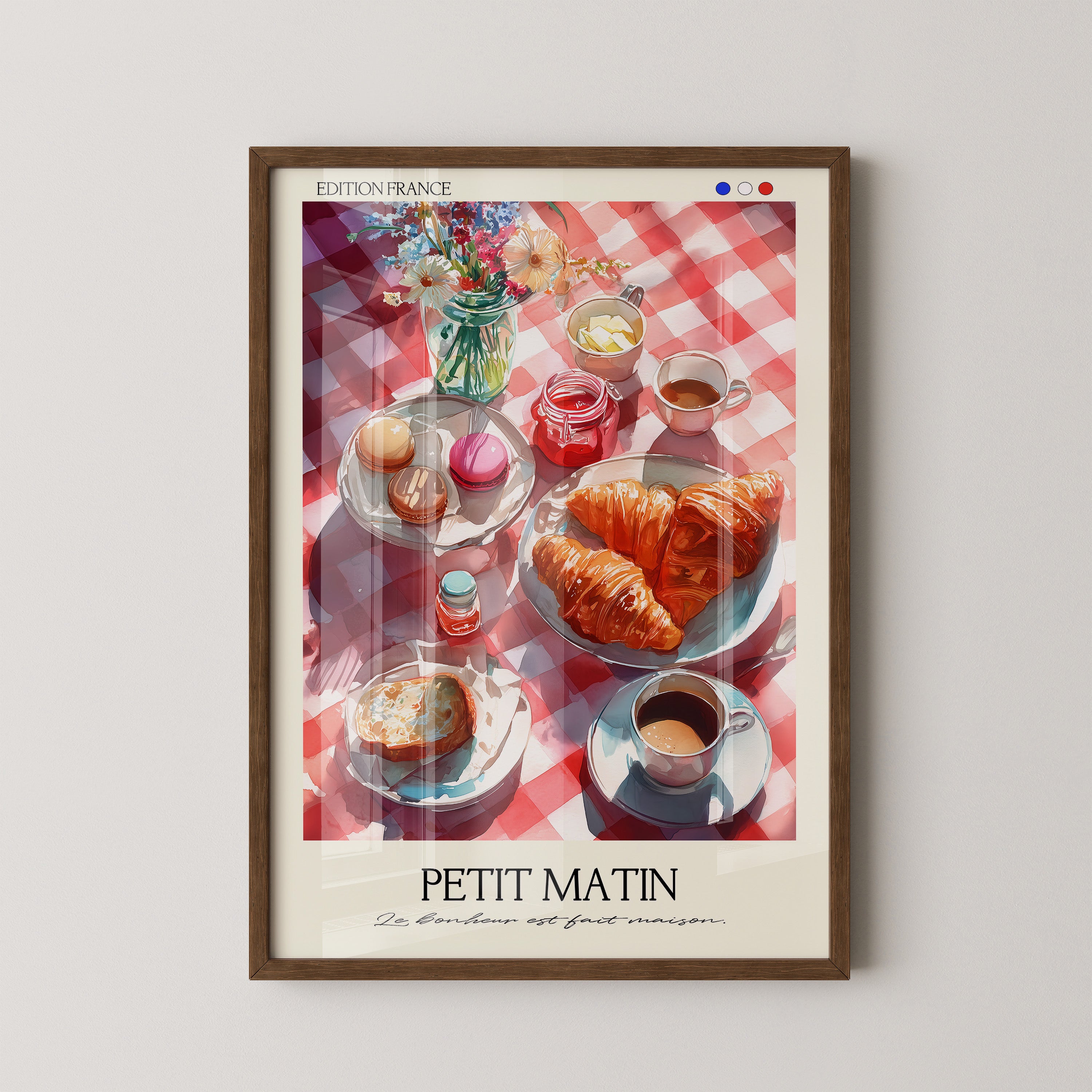 Französisches Frühstück Aquarell