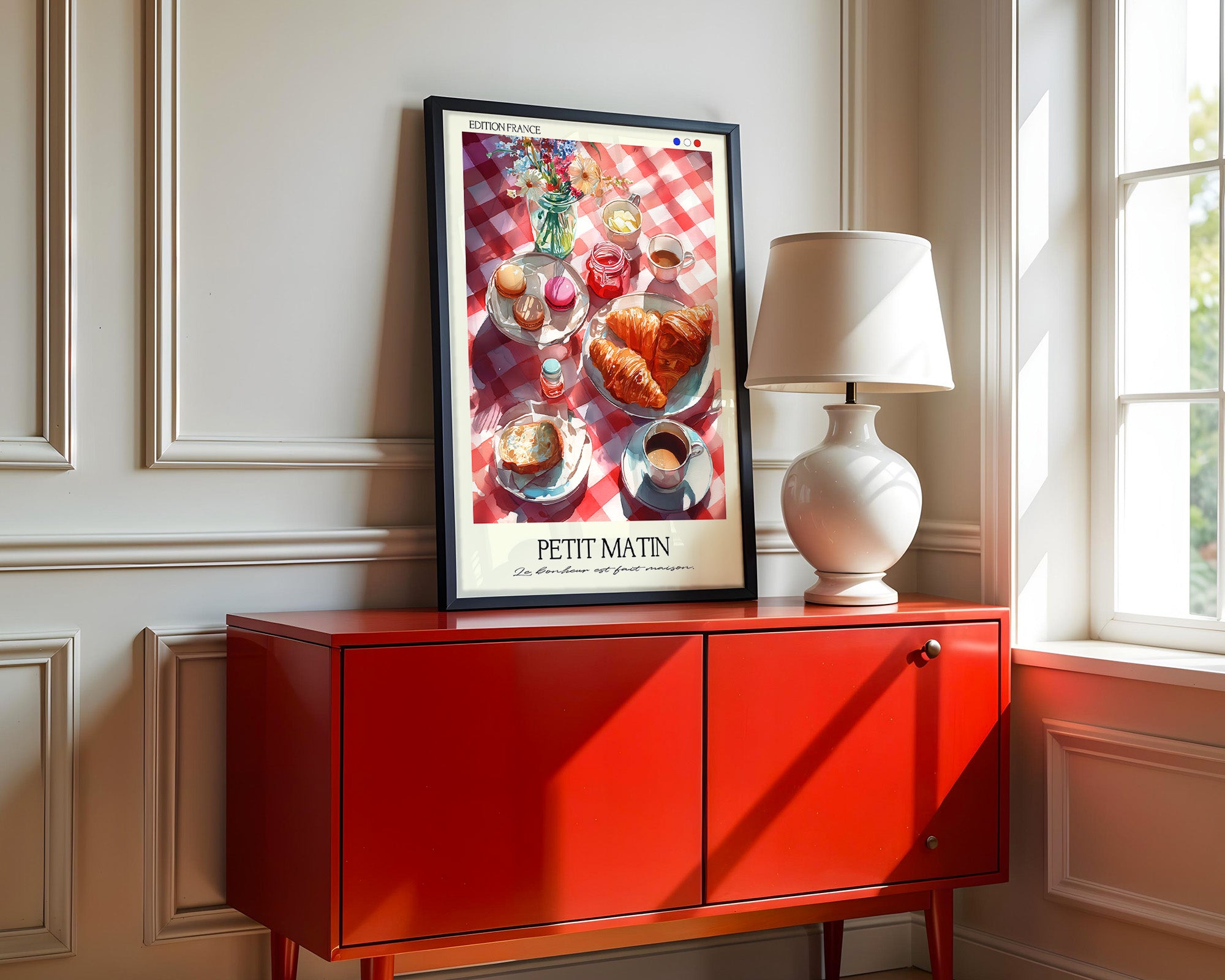 Französisches Frühstück Aquarell