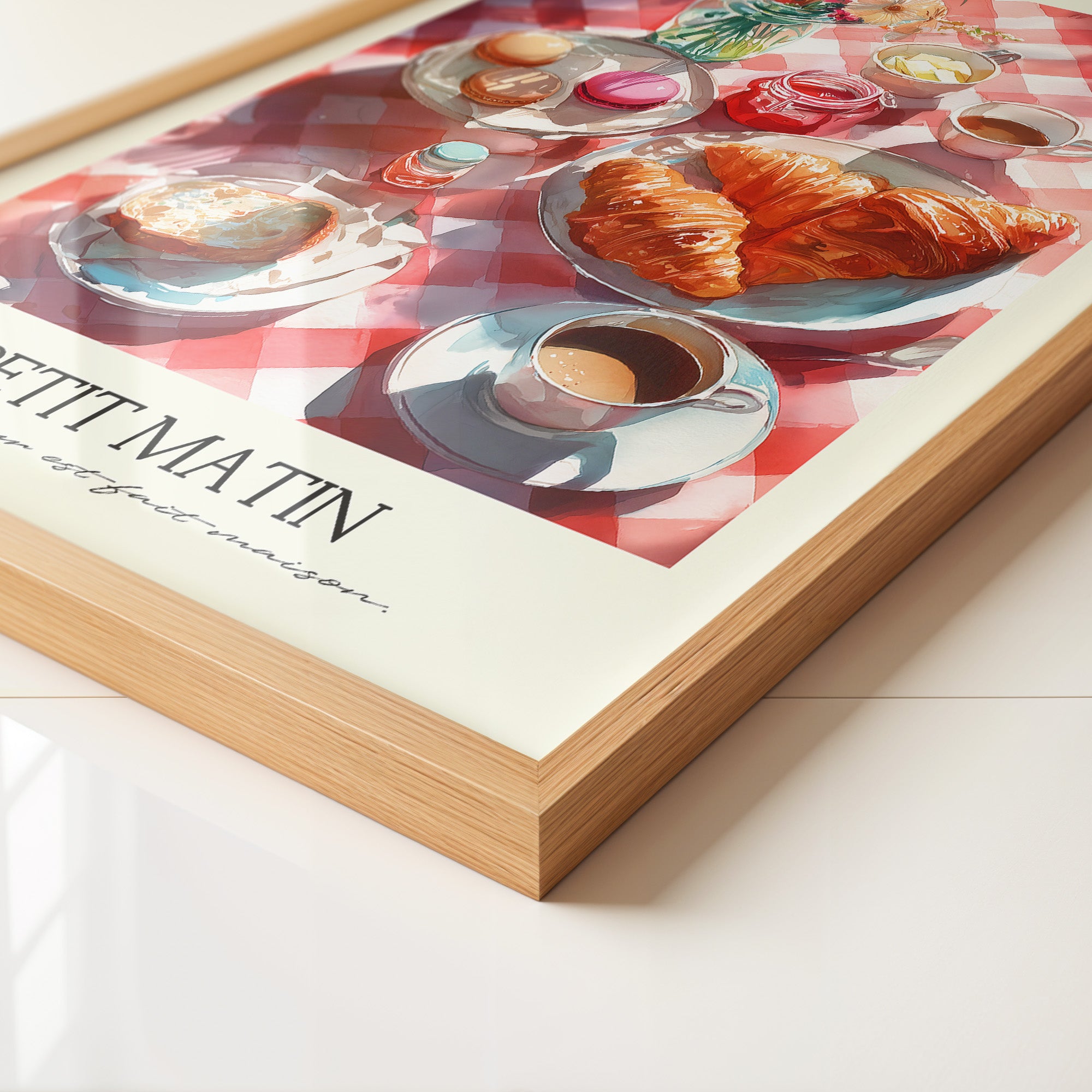 Französisches Frühstück Aquarell