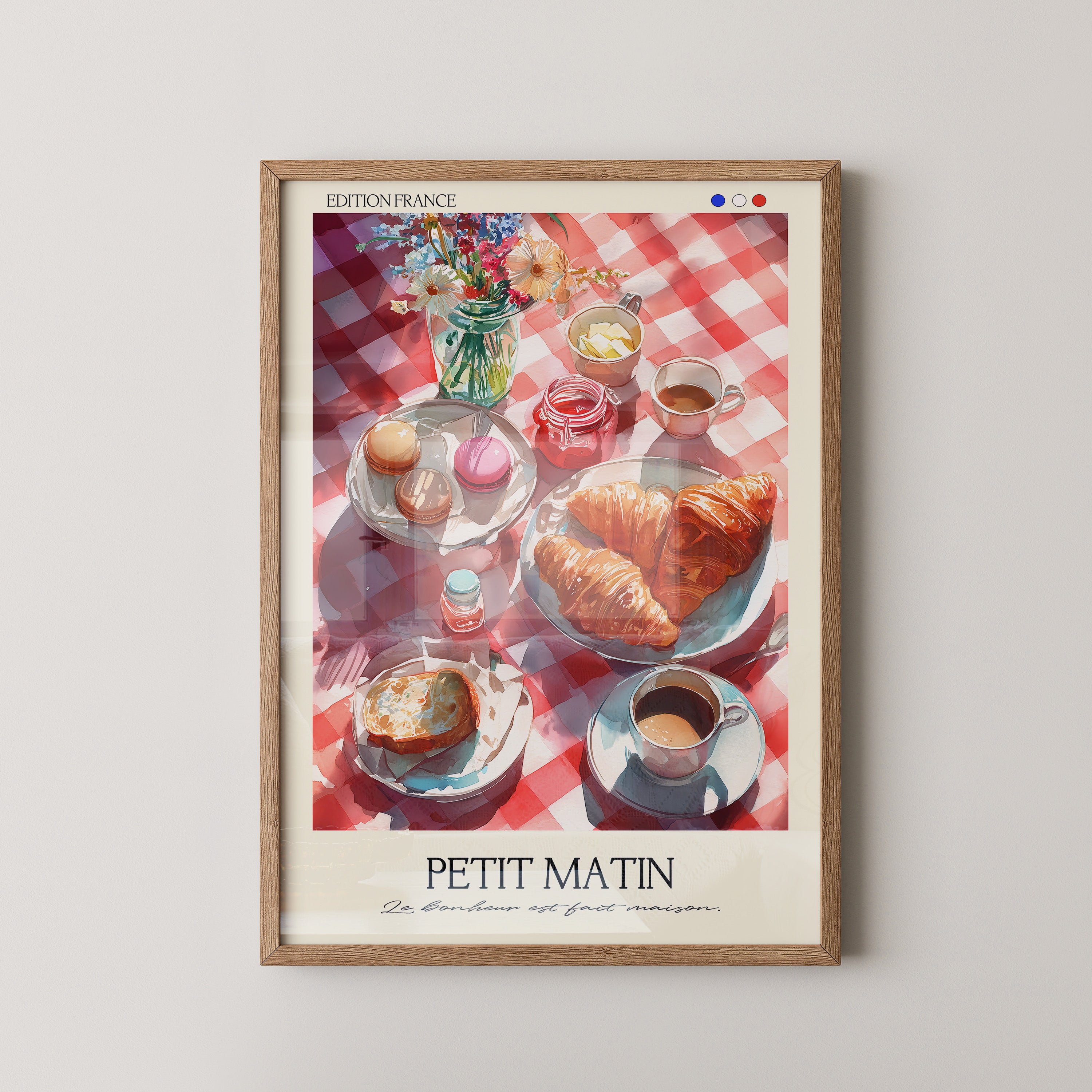 Französisches Frühstück Aquarell