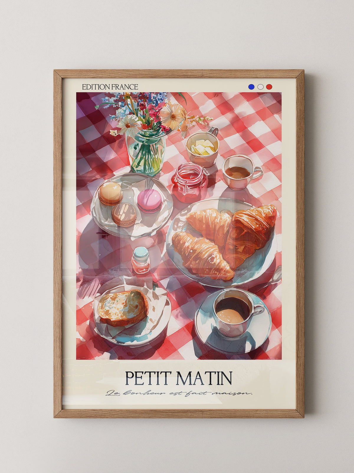 Französisches Frühstück Aquarell