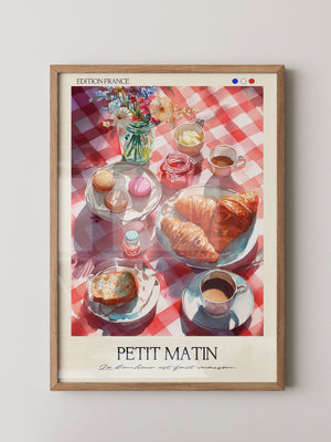 Französisches Frühstück Aquarell
