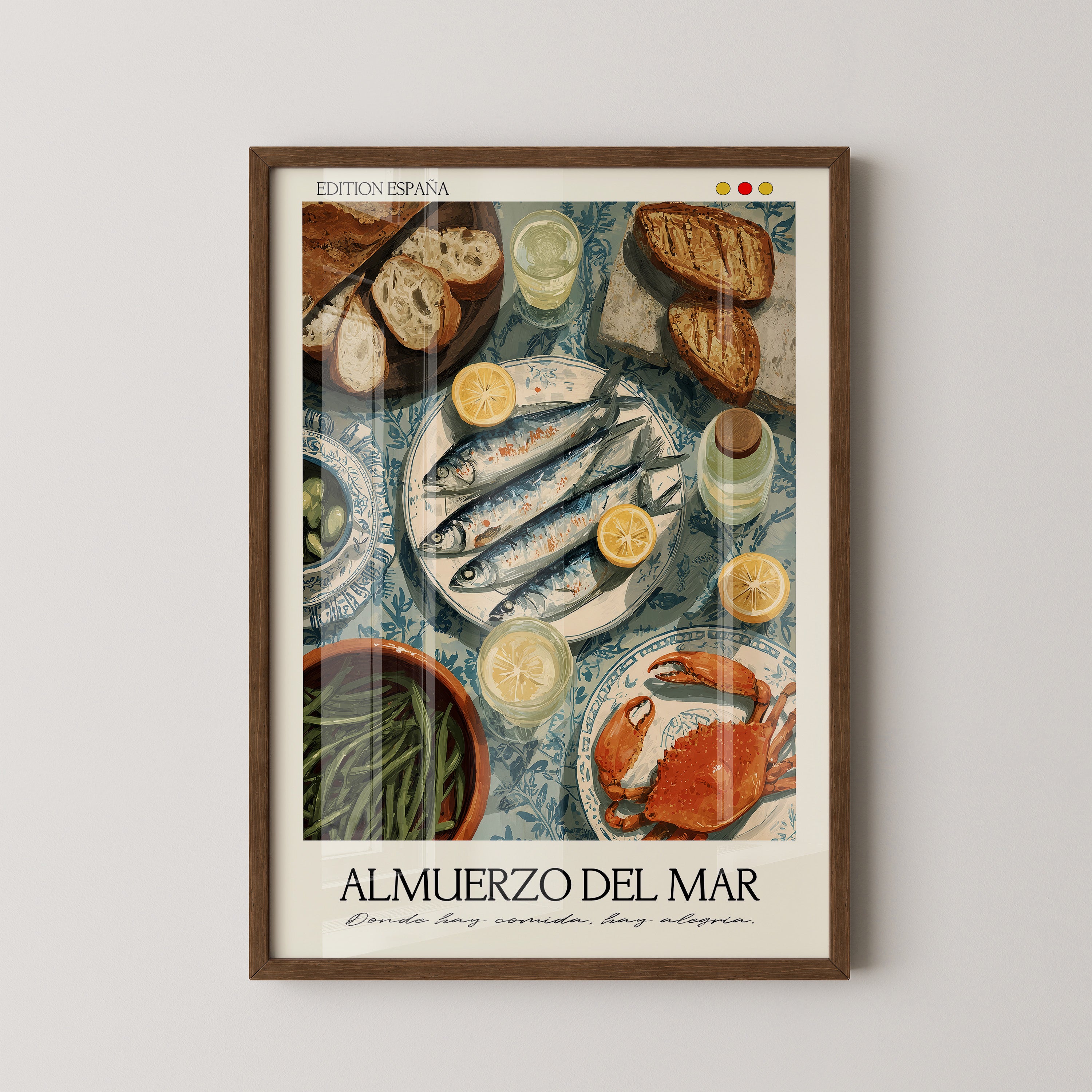 Meergerichte Tischillustration Vintage