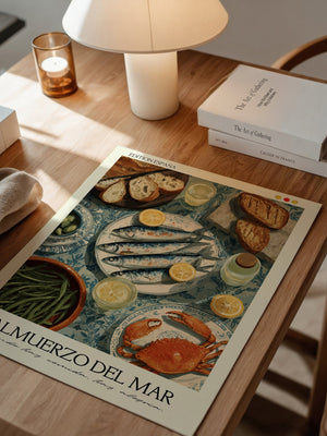 Meergerichte Tischillustration Vintage