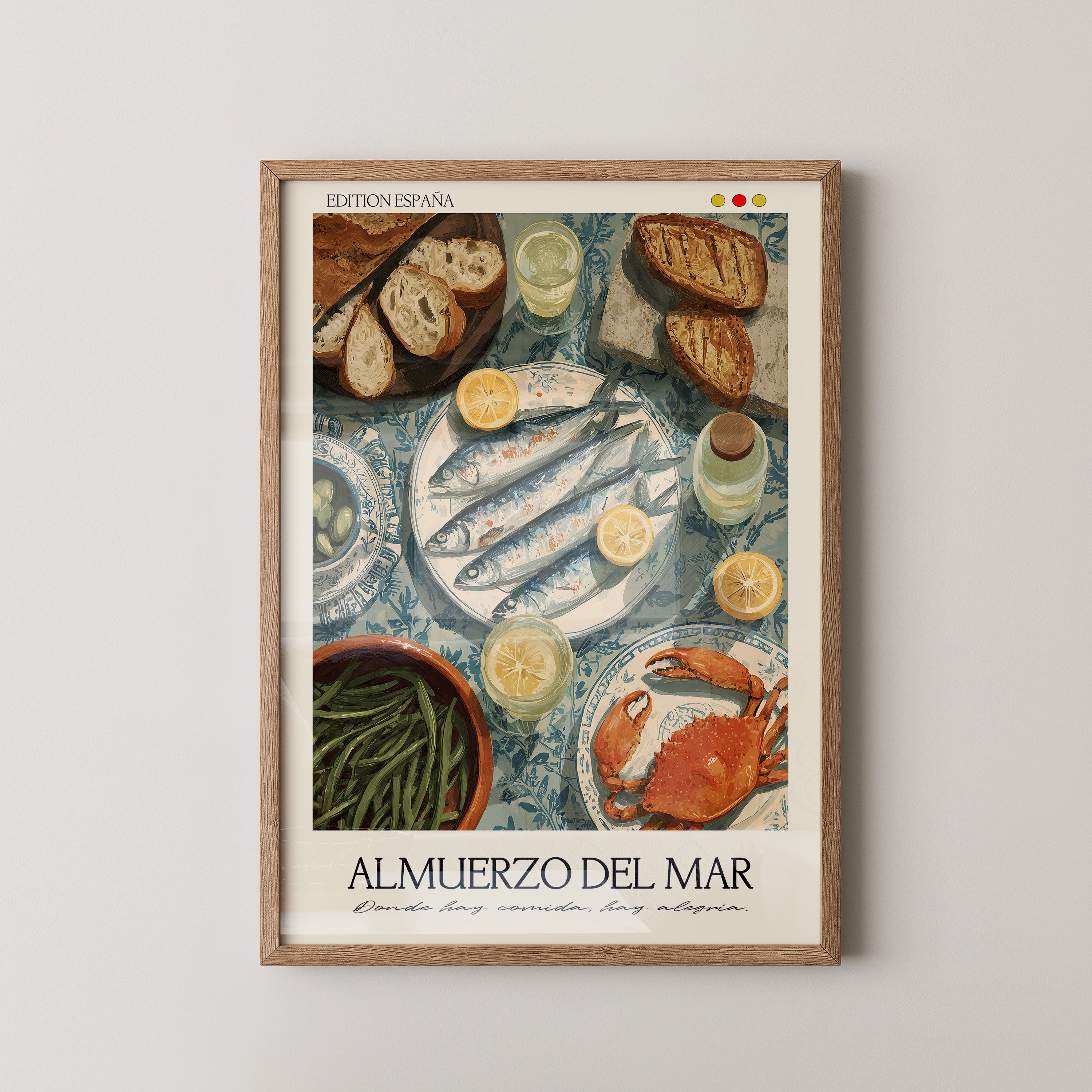 Meergerichte Tischillustration Vintage