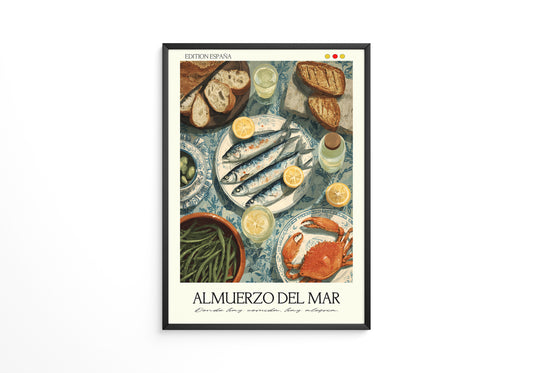 Meergerichte Tischillustration Vintage