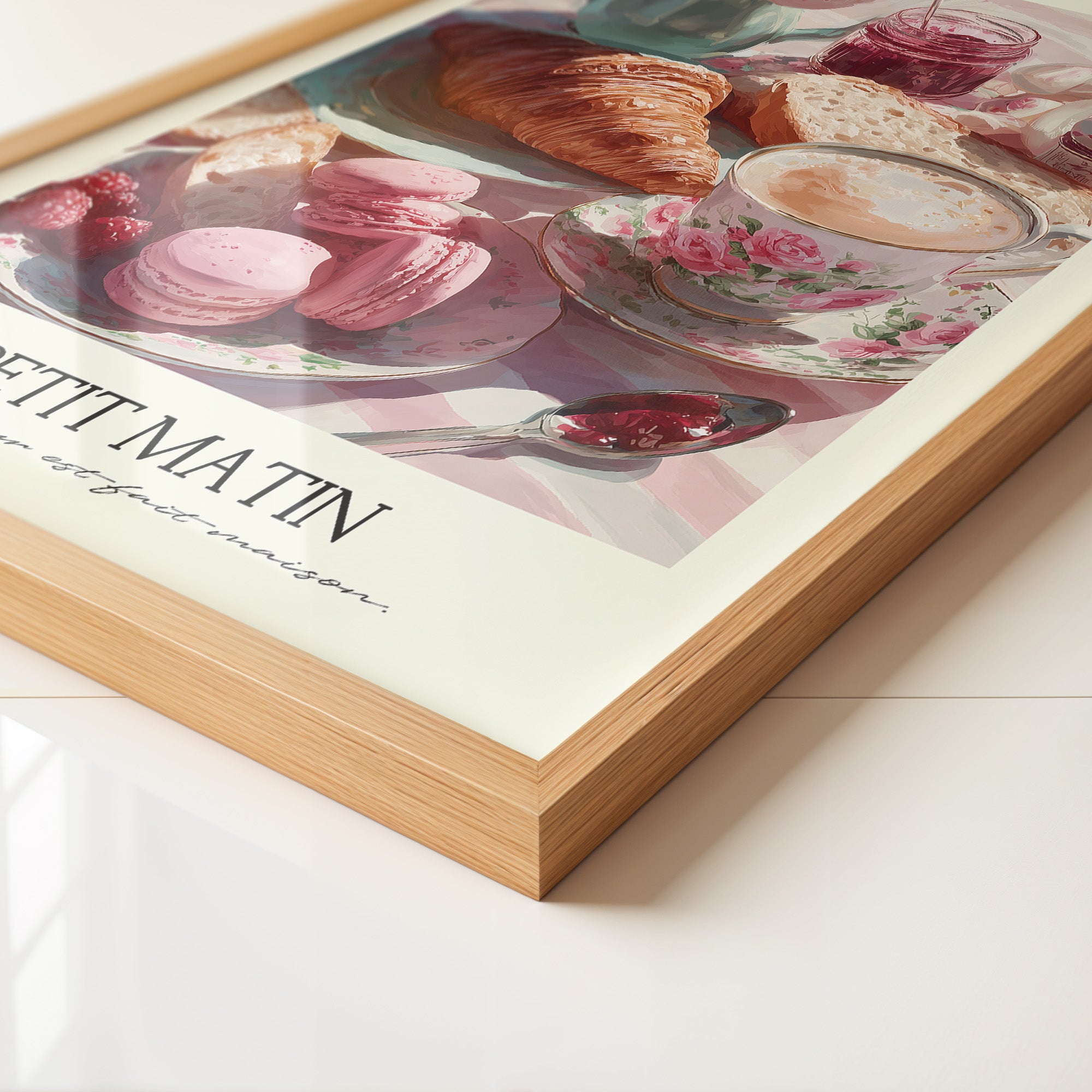 Frühstück Croissant Blumenmalerei