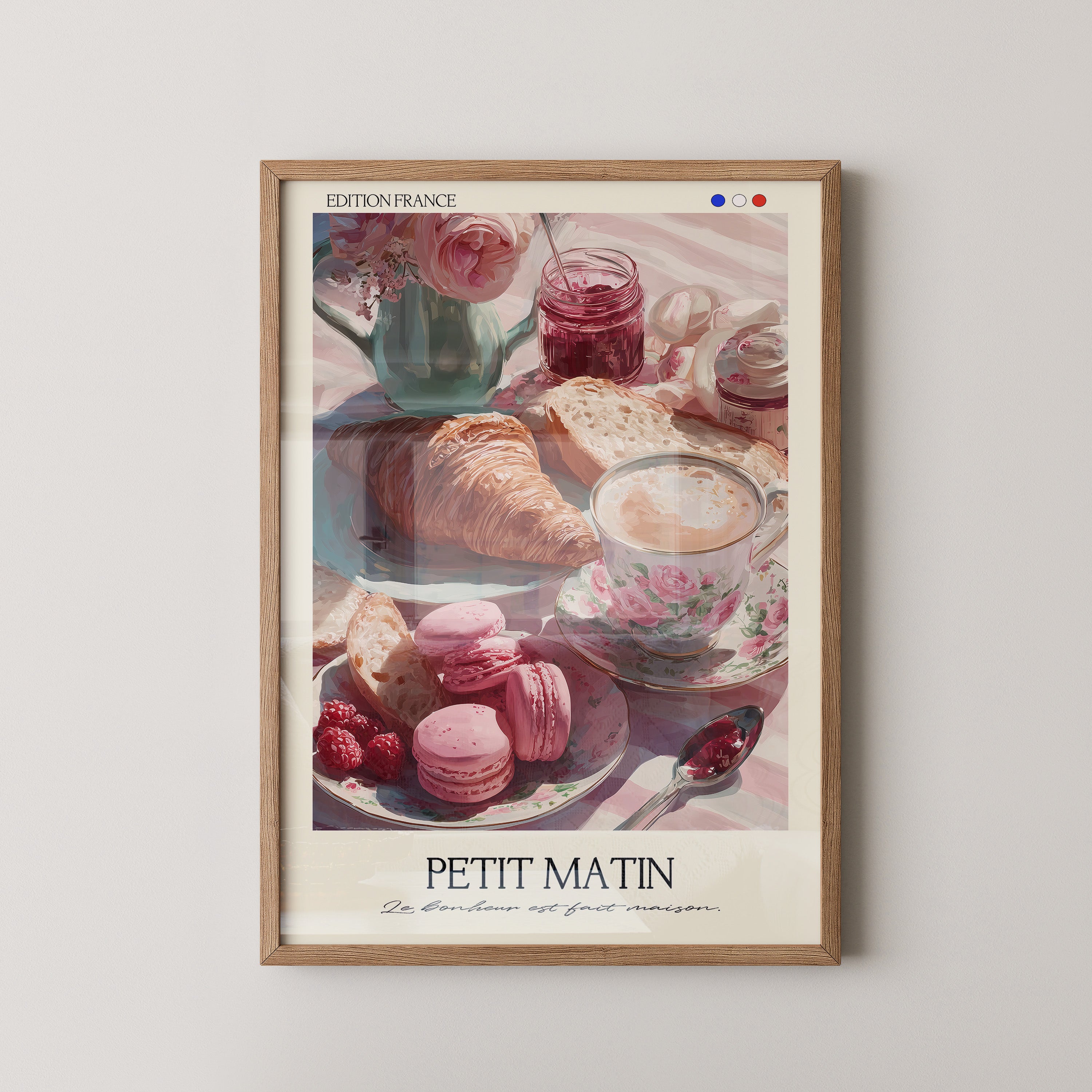 Frühstück Croissant Blumenmalerei