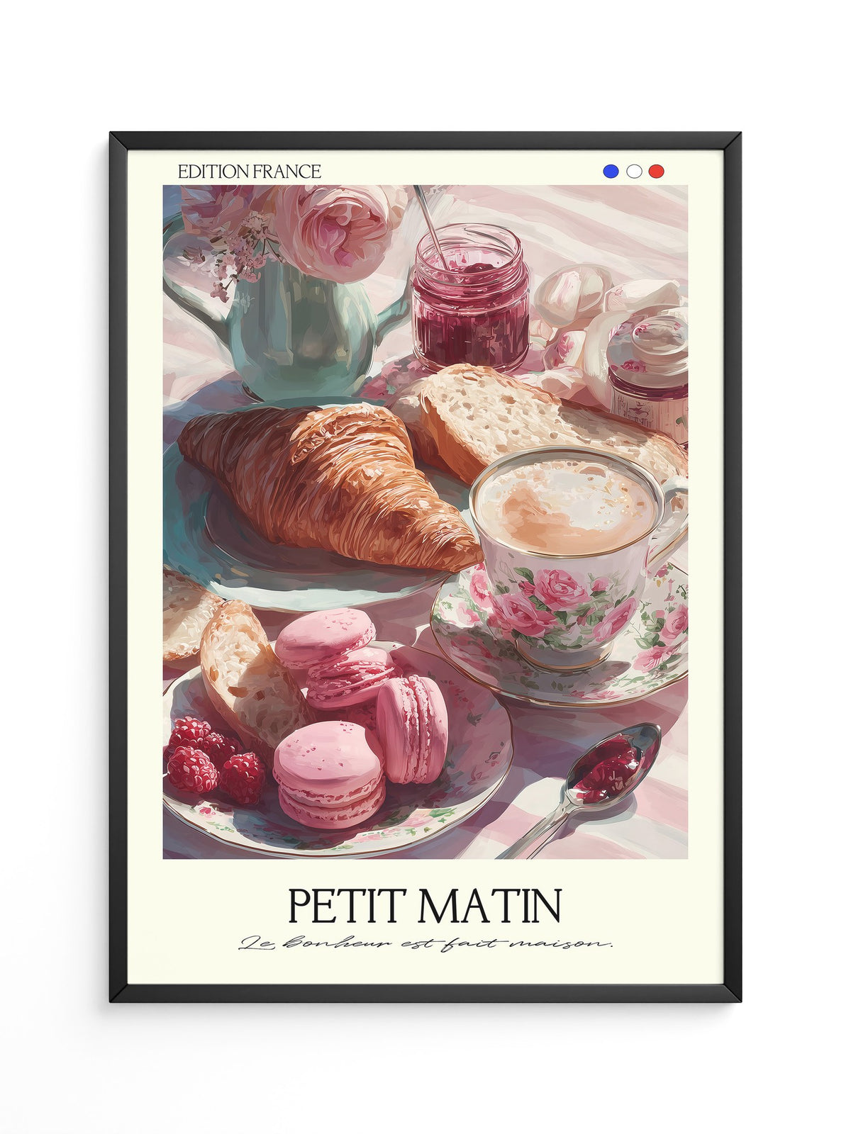 Frühstück Croissant Blumenmalerei