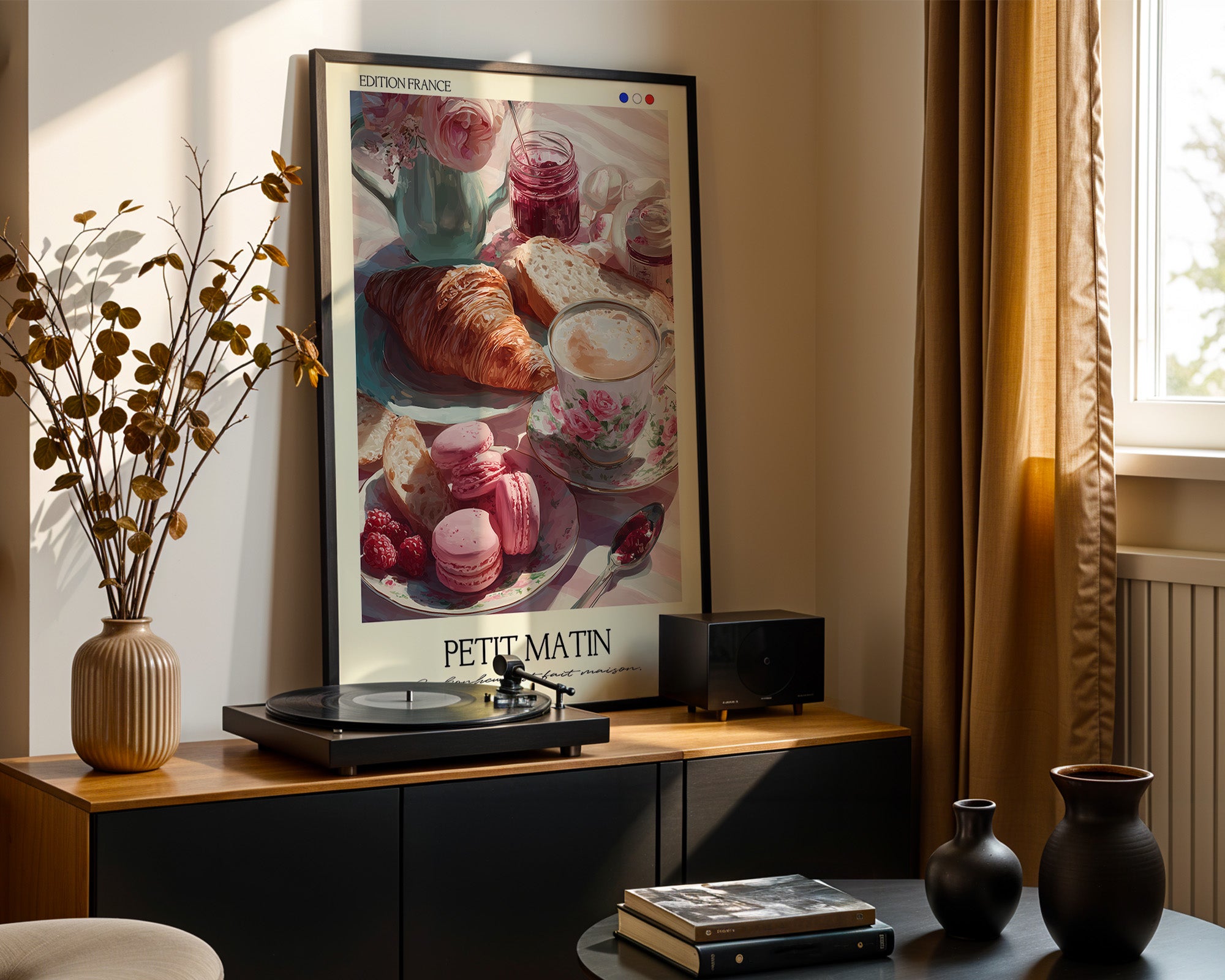 Frühstück Croissant Blumenmalerei