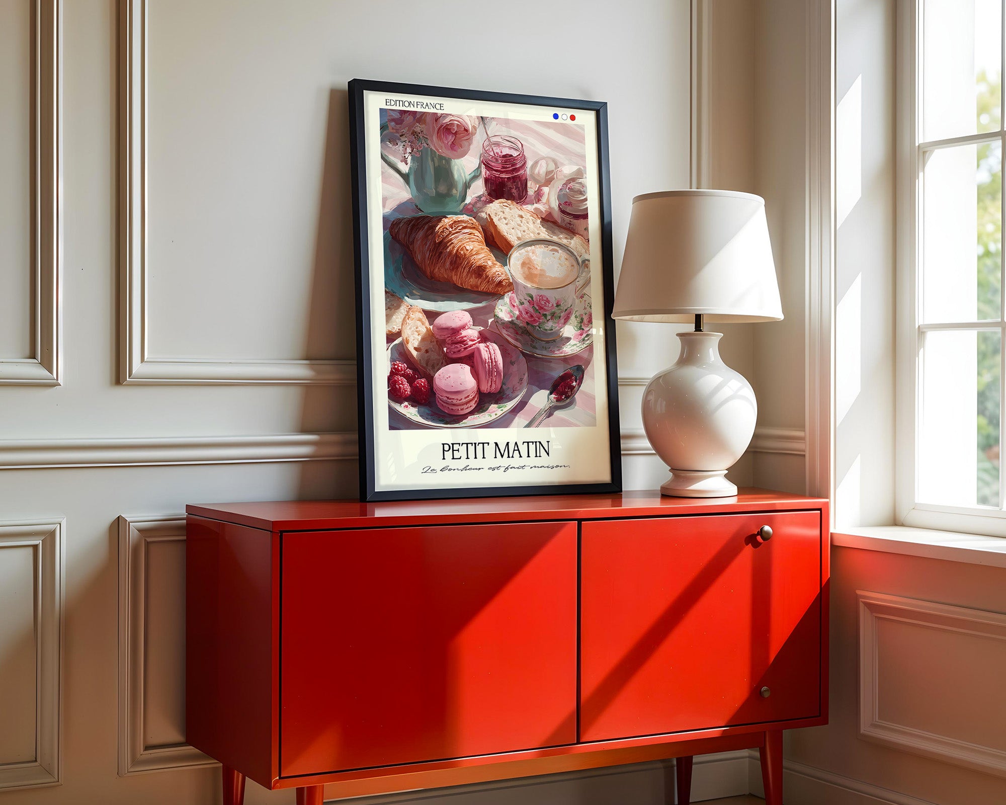 Frühstück Croissant Blumenmalerei