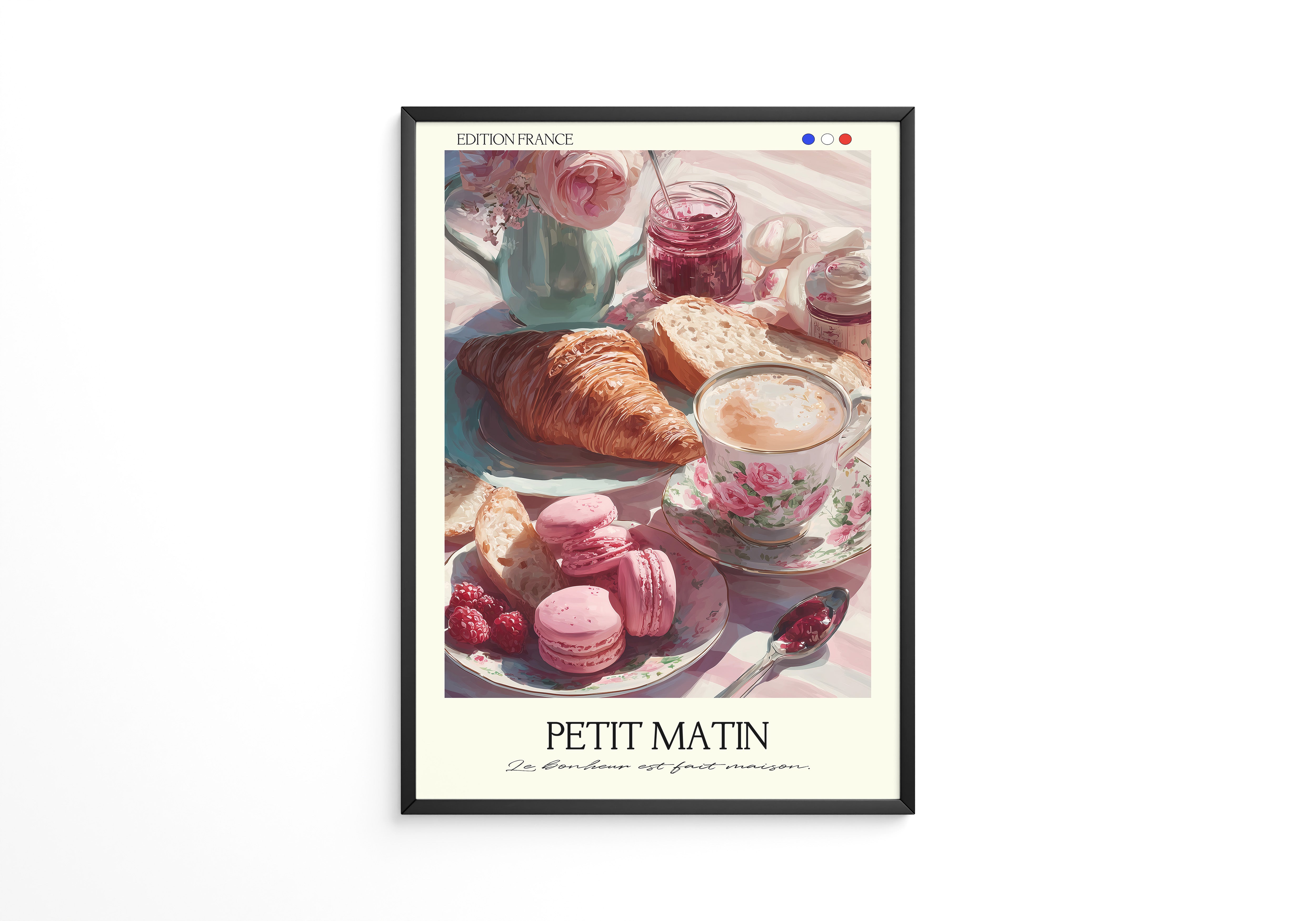 Frühstück Croissant Blumenmalerei