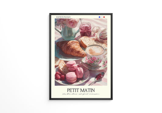 Frühstück Croissant Blumenmalerei