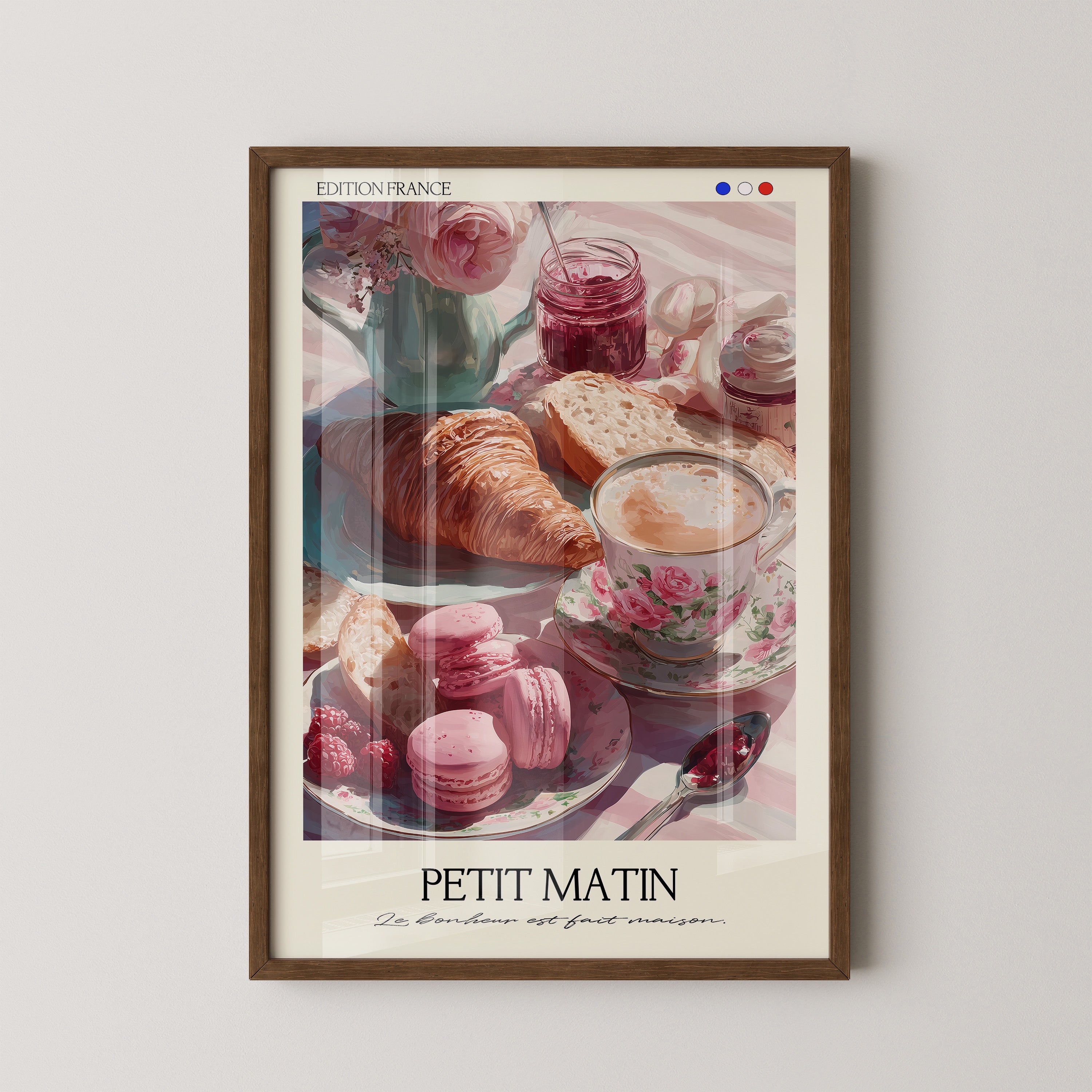 Frühstück Croissant Blumenmalerei