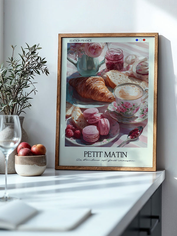 Frühstück Croissant Blumenmalerei