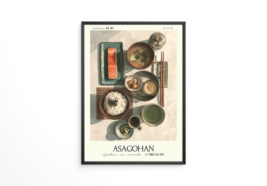 Japanisches Frühstück Vogelperspektive