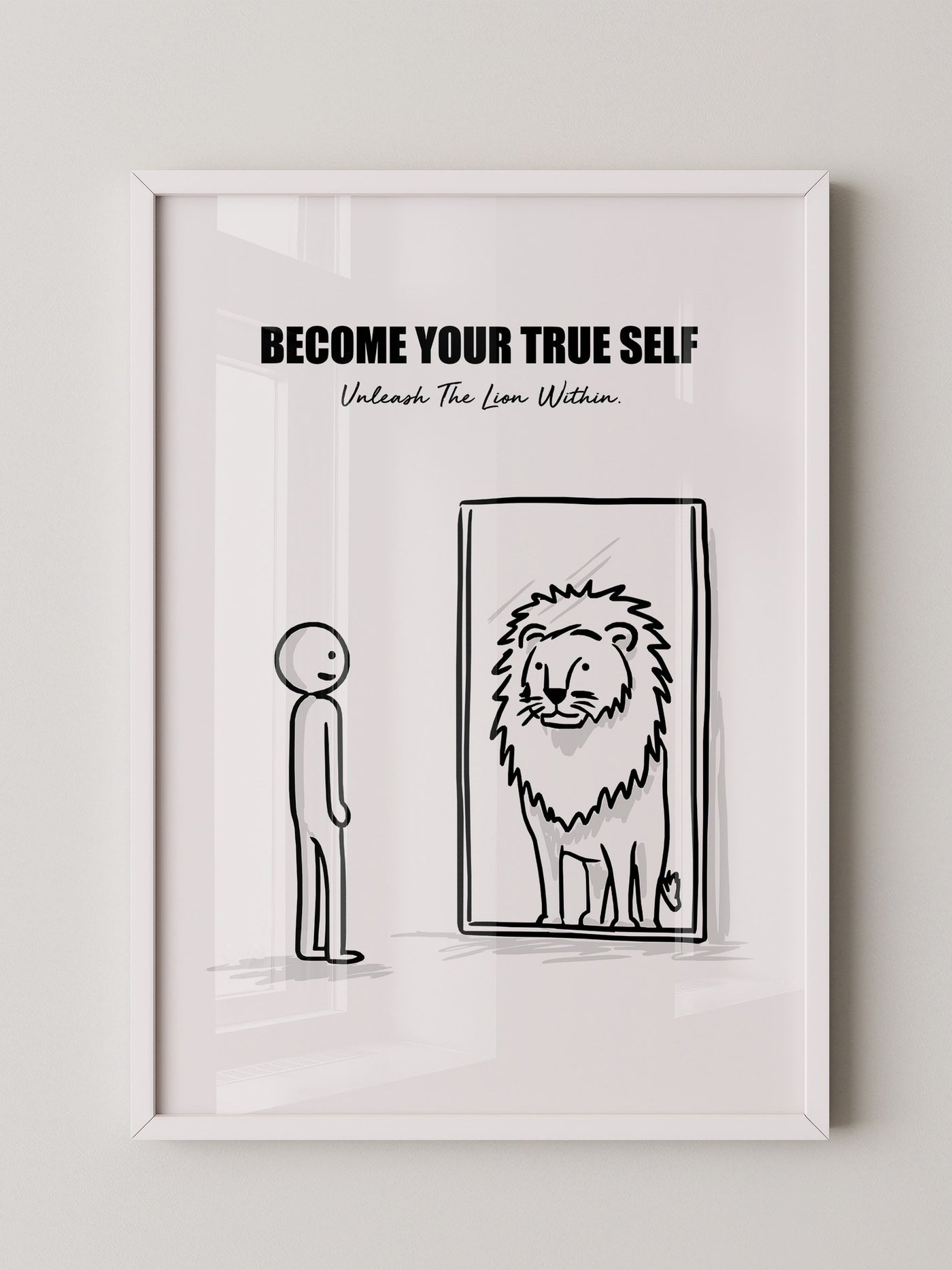 Spiegelbild Löwe Minimalistisch