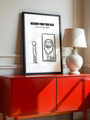 Spiegelbild Löwe Minimalistisch