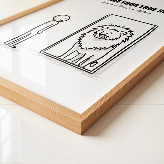 Spiegelbild Löwe Minimalistisch