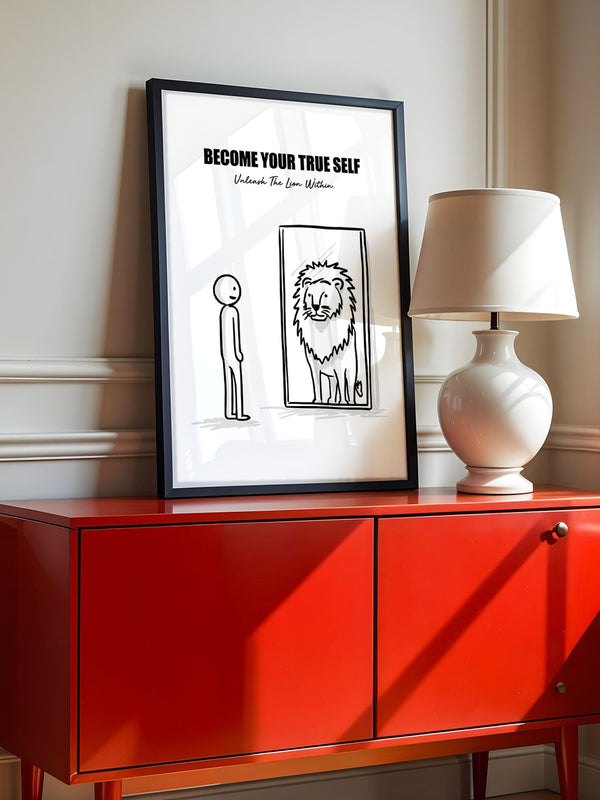 Spiegelbild Löwe Minimalistisch