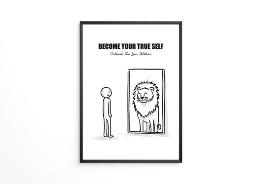 Spiegelbild Löwe Minimalistisch