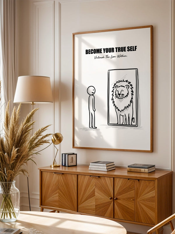 Spiegelbild Löwe Minimalistisch
