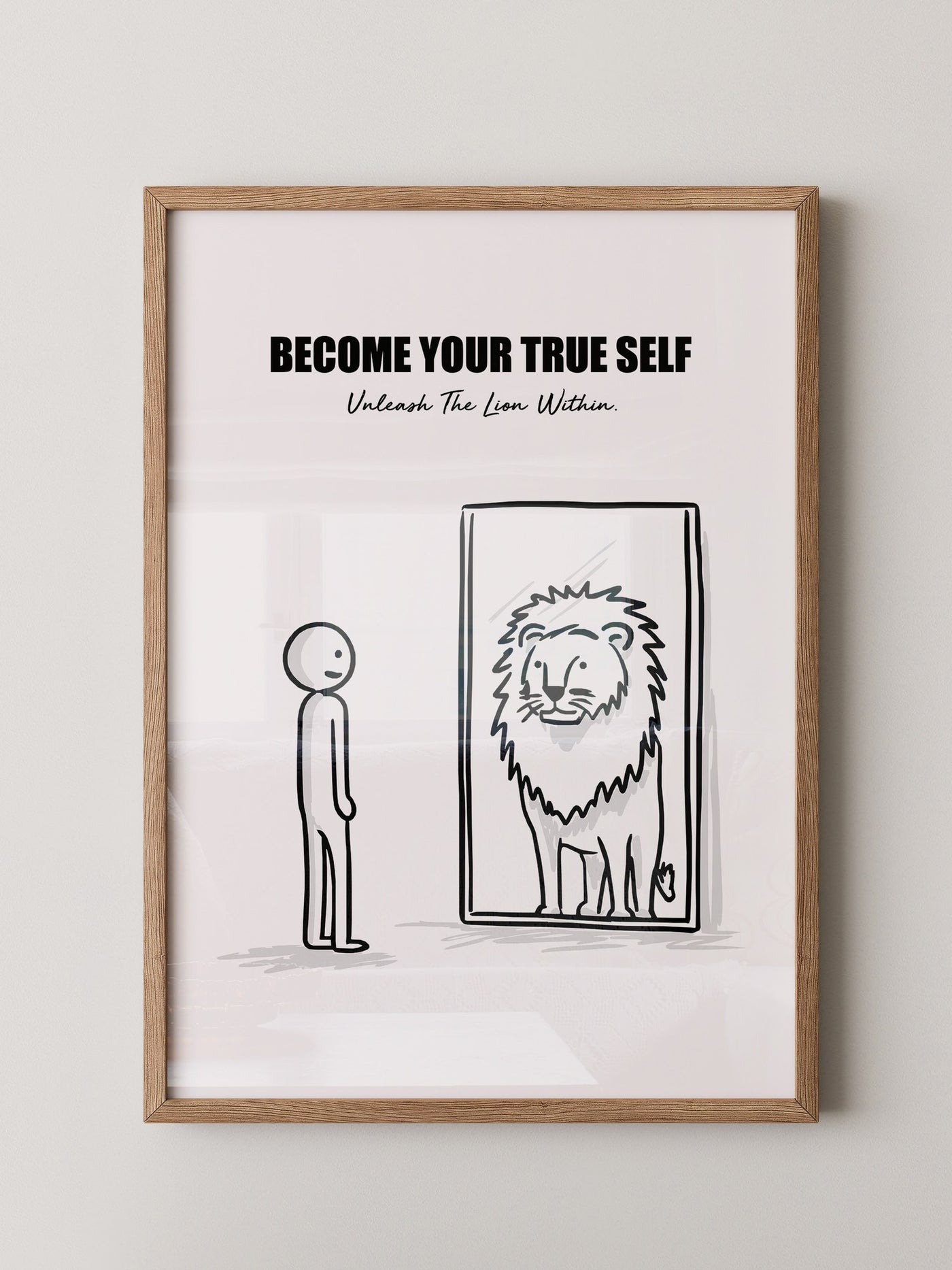 Spiegelbild Löwe Minimalistisch
