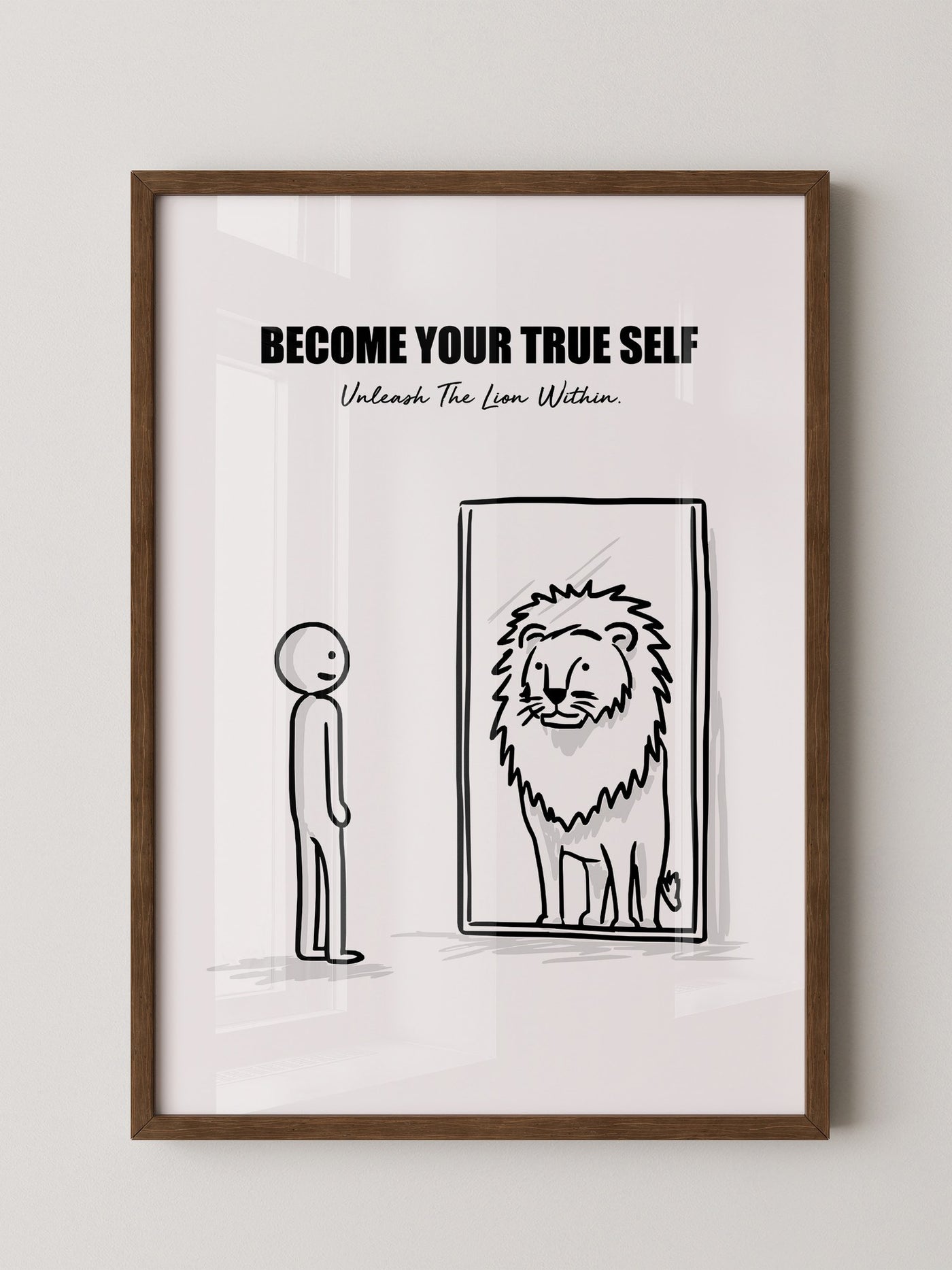 Spiegelbild Löwe Minimalistisch