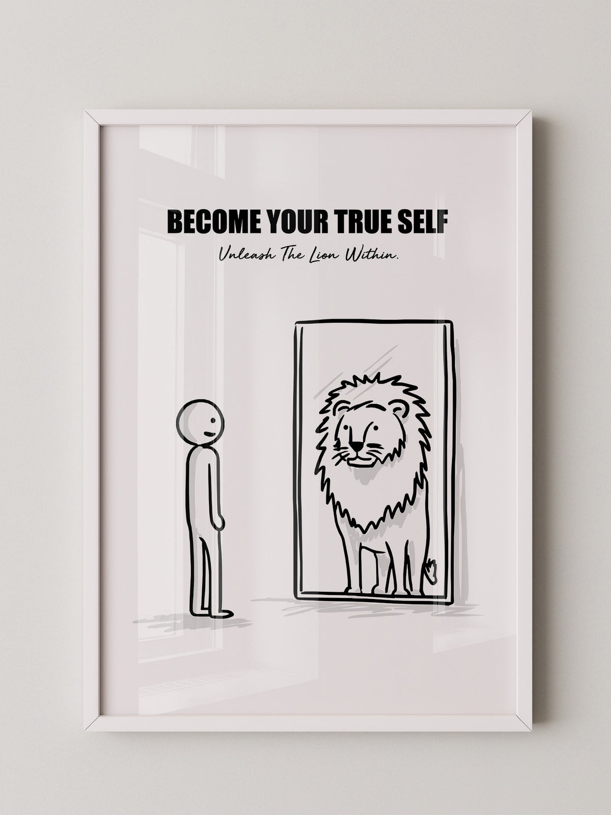 Spiegelbild Löwe Minimalistisch