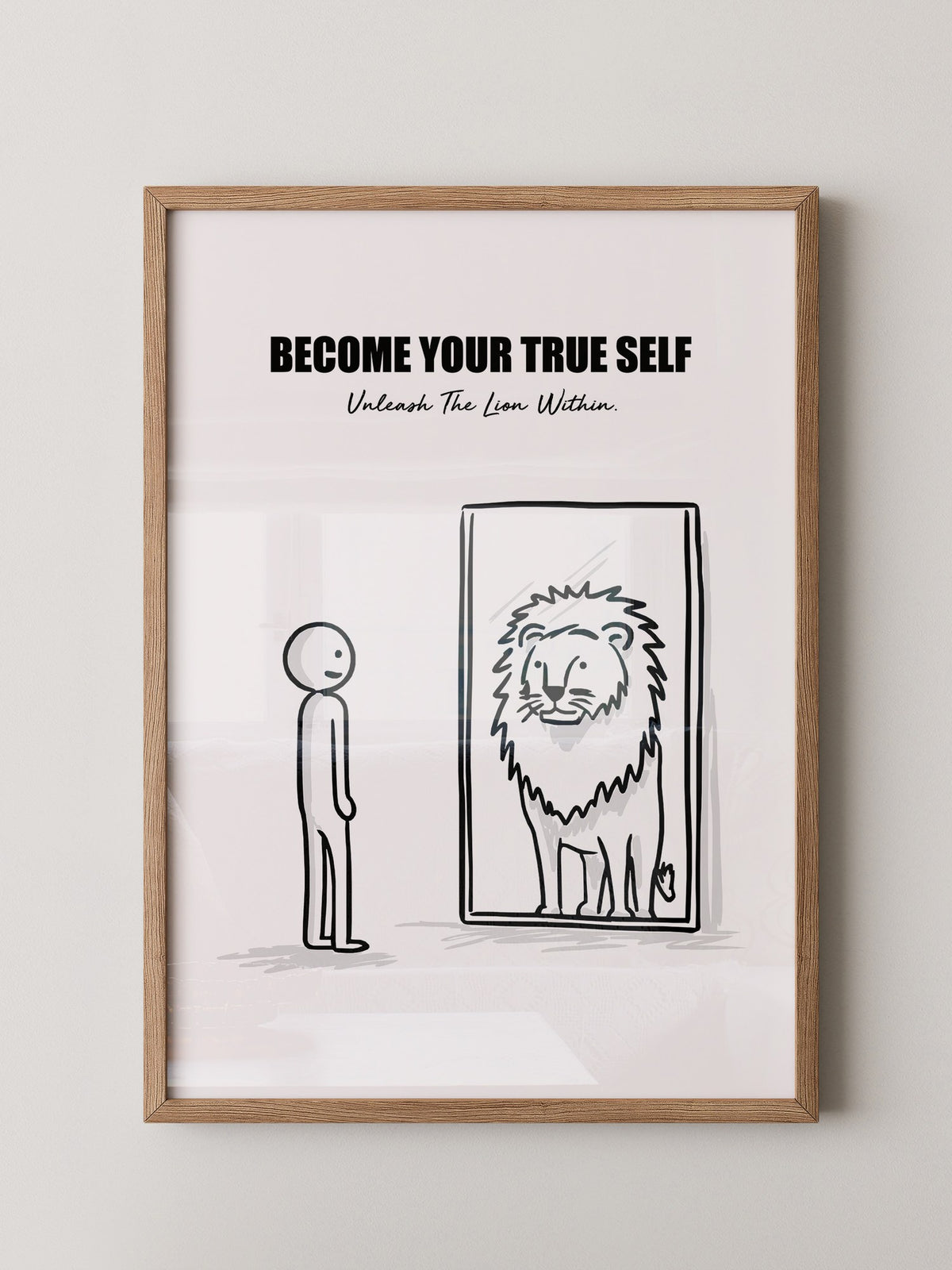 Spiegelbild Löwe Minimalistisch