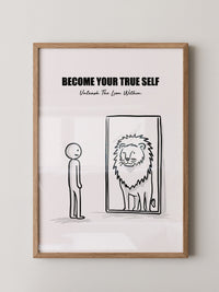 Spiegelbild Löwe Minimalistisch