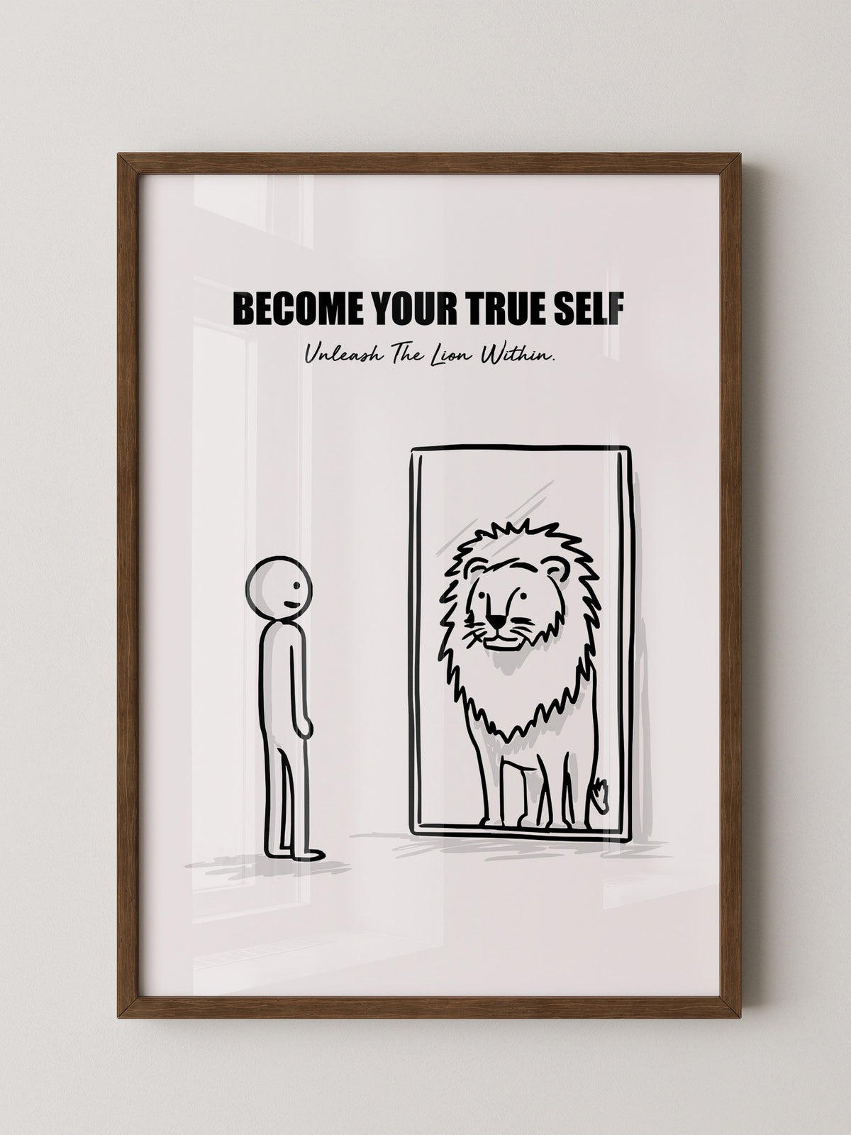 Spiegelbild Löwe Minimalistisch