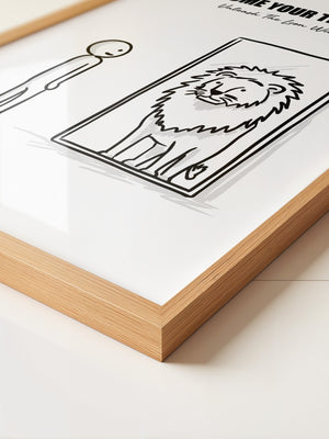 Spiegelbild Löwe Minimalistisch