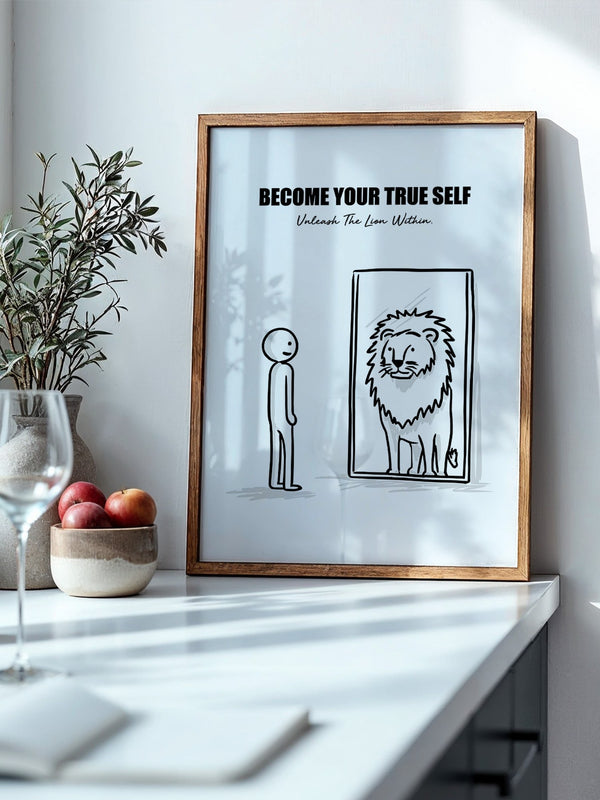 Spiegelbild Löwe Minimalistisch