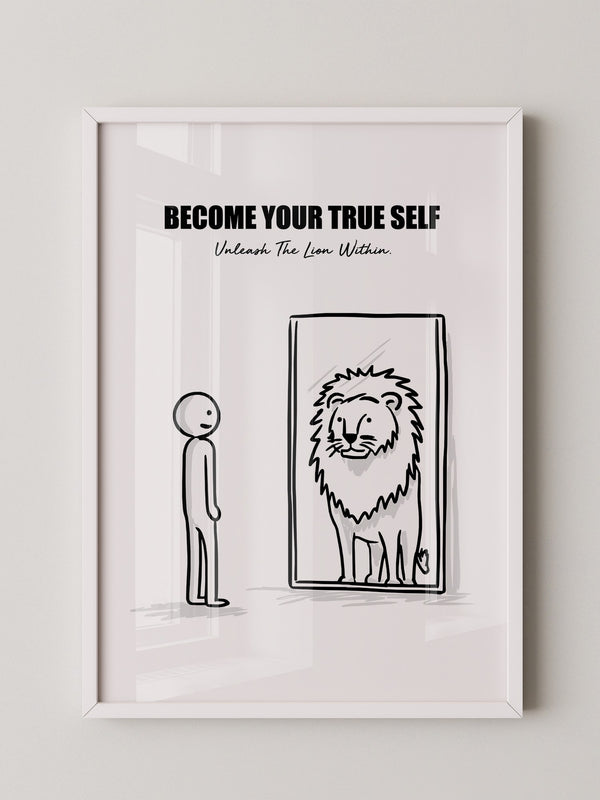 Spiegelbild Löwe Minimalistisch