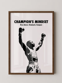 Boxer Siegerpose Schwarzweiß