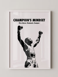 Boxer Siegerpose Schwarzweiß