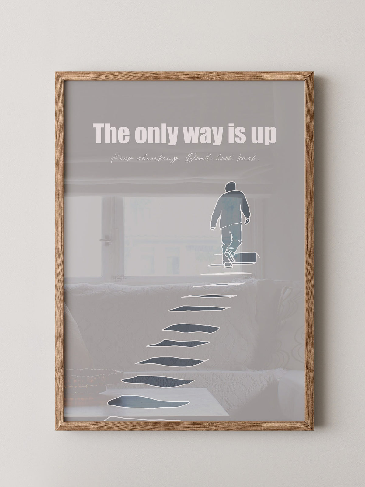 Mensch Treppe Silhouette Grau
