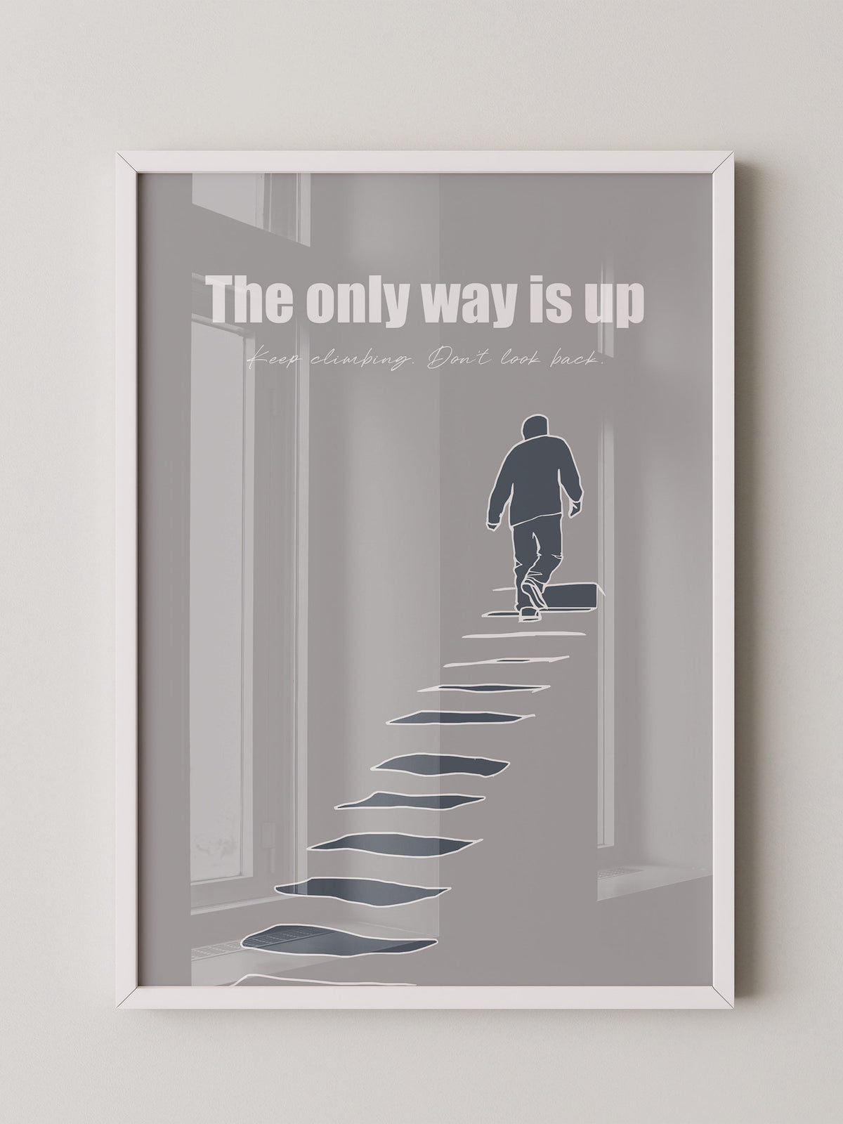 Mensch Treppe Silhouette Grau