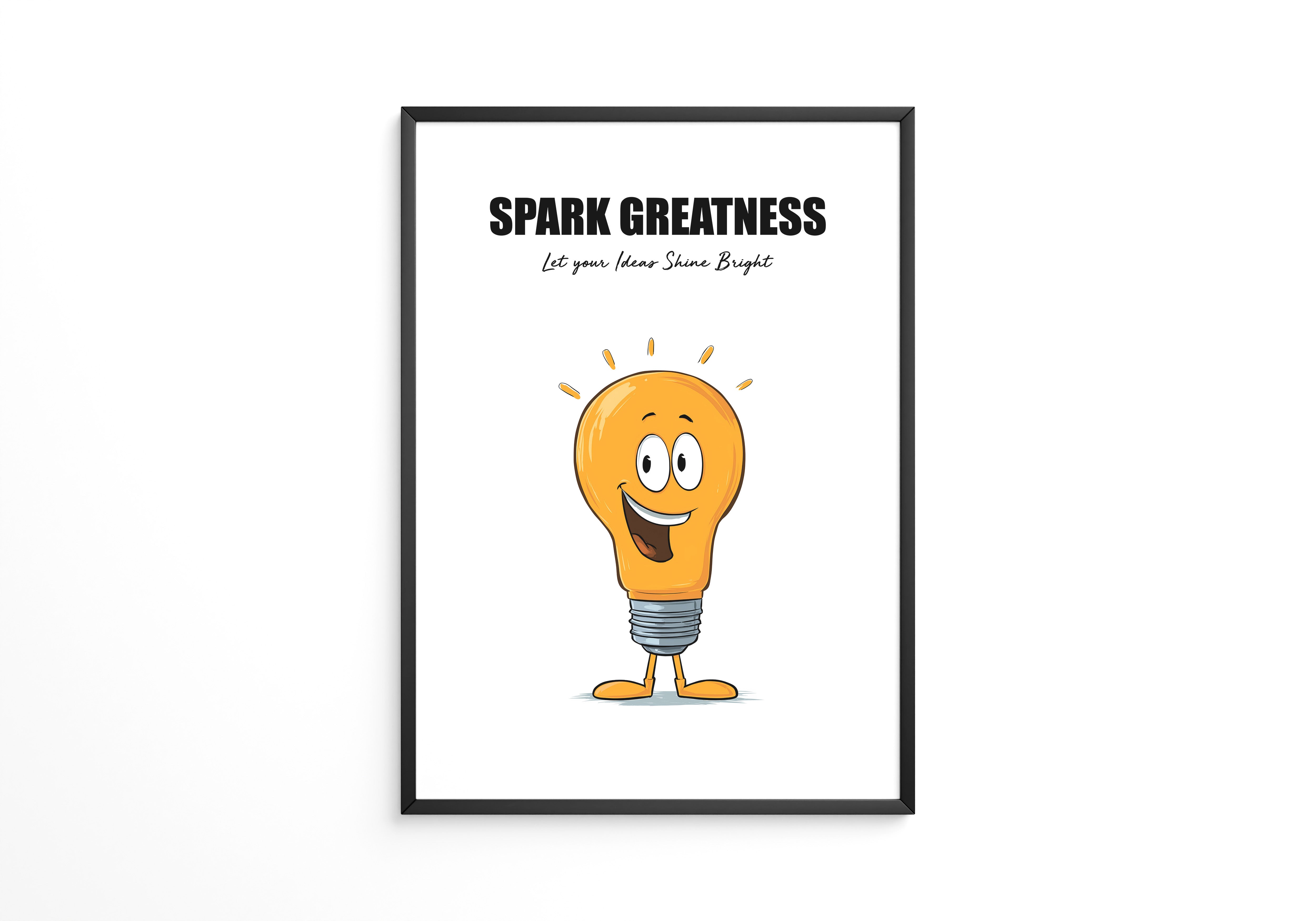 Glühbirne Cartoon lächelnd