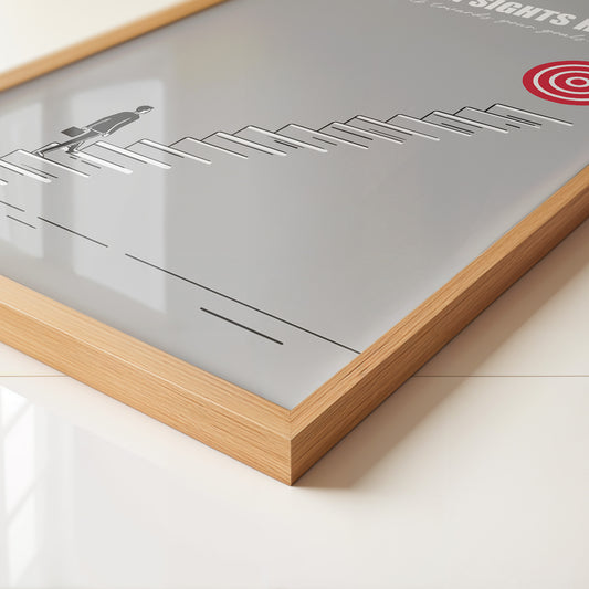 Mensch Treppe Zielscheibe rot