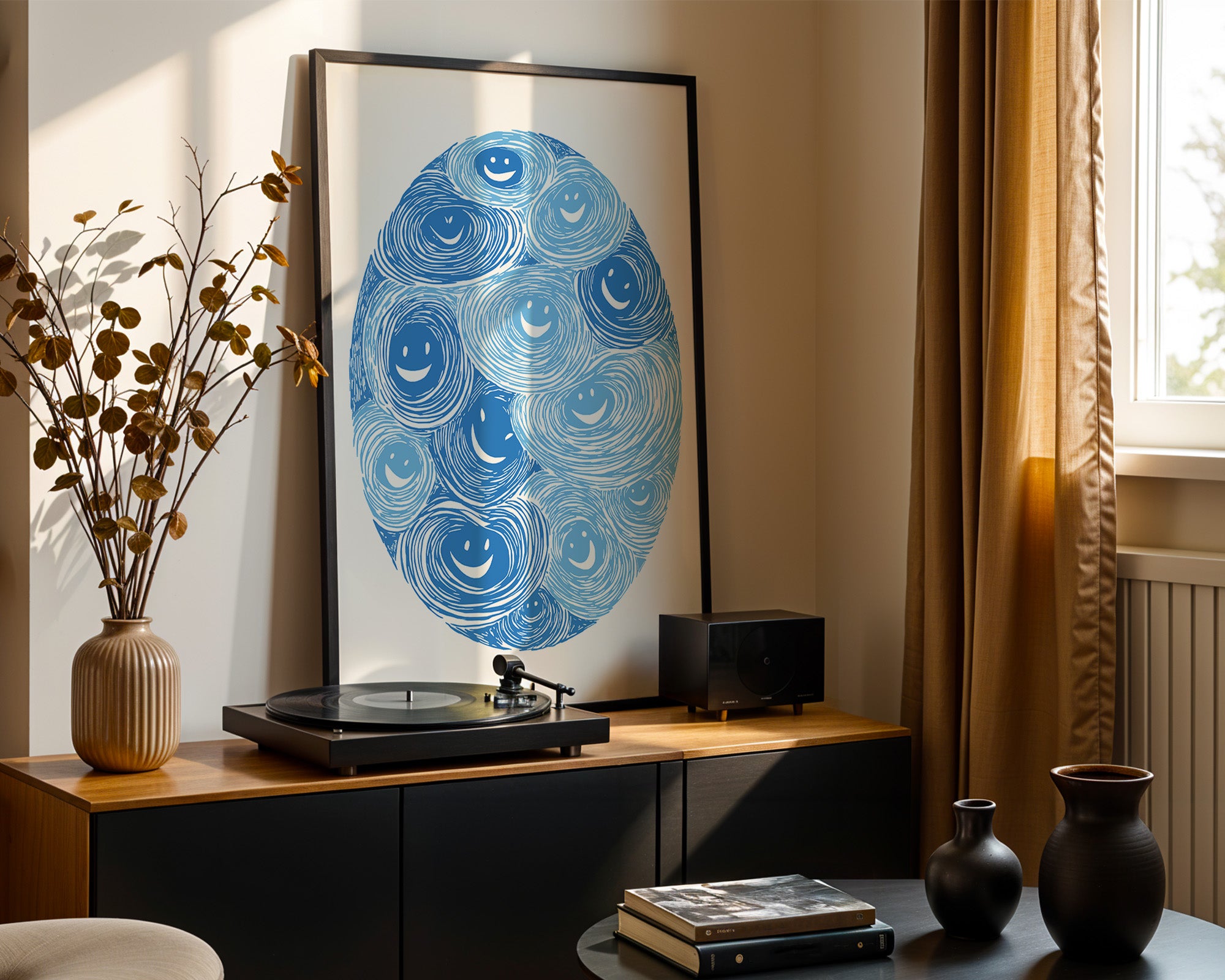 Lächelnde Wirbel blau