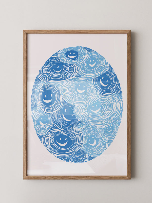 Lächelnde Wirbel blau