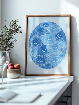 Lächelnde Wirbel blau