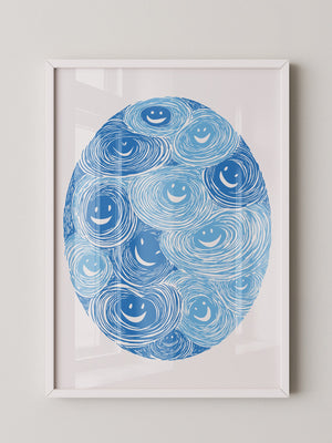 Lächelnde Wirbel blau