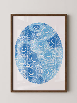 Lächelnde Wirbel blau