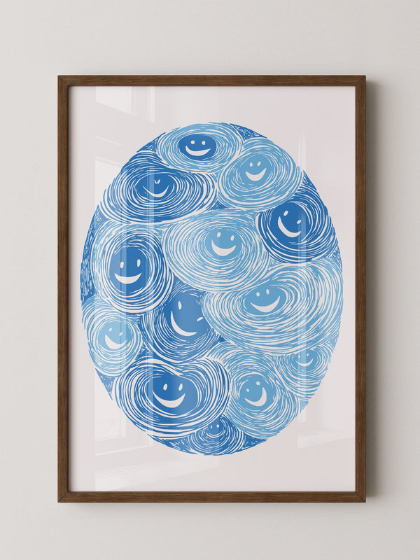 Lächelnde Wirbel blau