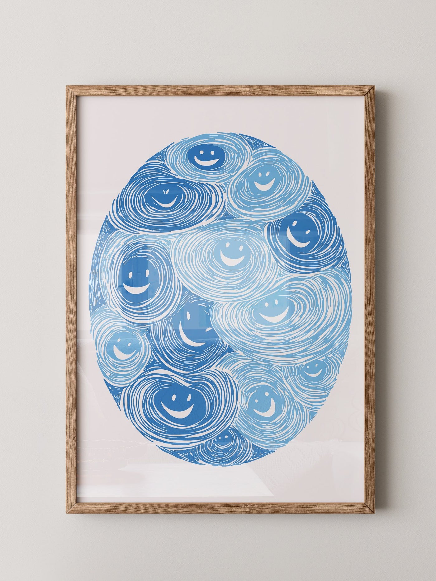 Lächelnde Wirbel blau