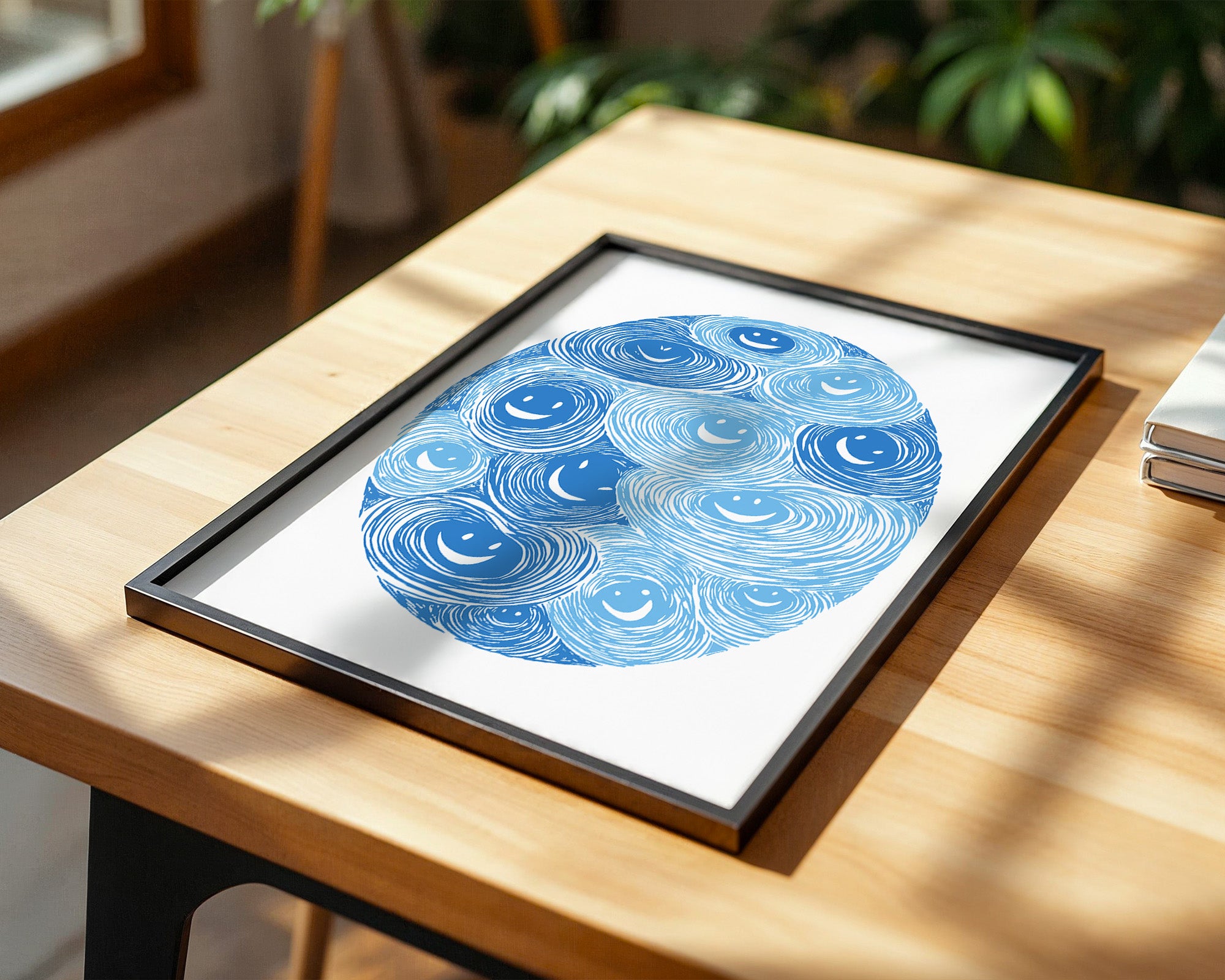 Lächelnde Wirbel blau