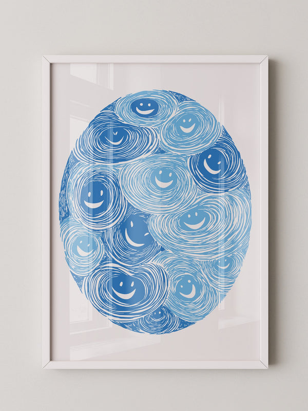 Lächelnde Wirbel blau